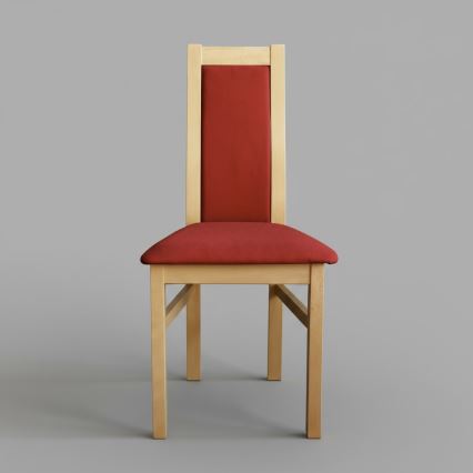 Silla de comedor ZOE roble/roja