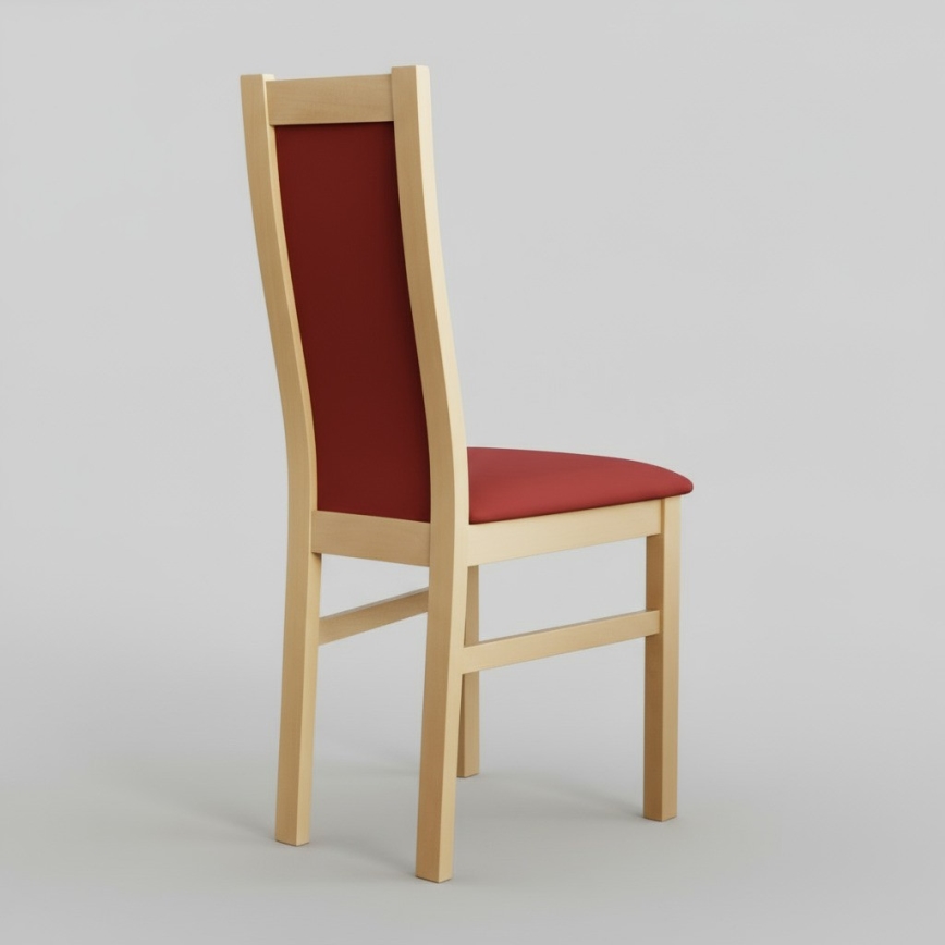 Silla de comedor ZOE roble/roja