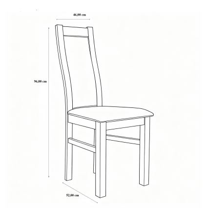 Silla de comedor ZOE roble/roja