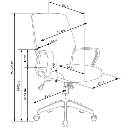 Silla de oficina LONA blanca/gris claro