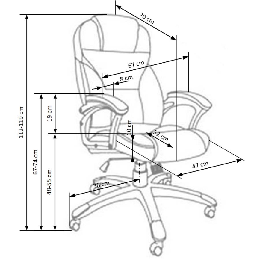 Silla de oficina PINU marrón oscuro