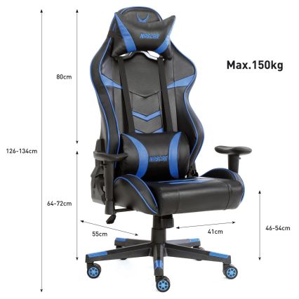 Silla gaming VARR Nascar negra/azul