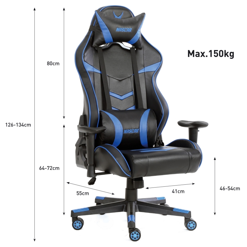 Silla gaming VARR Nascar negra/azul
