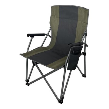 Silla plegable de camping con calefacción 11/5V verde/gris
