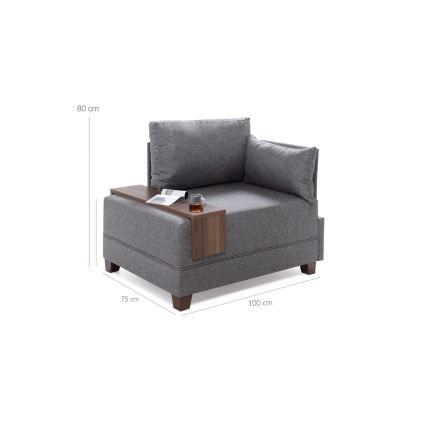 Sillón esquinero TULA gris, lado derecho