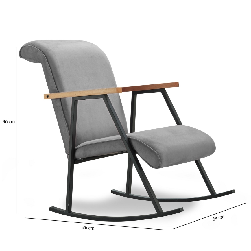 Sillón mecedor LUNI gris