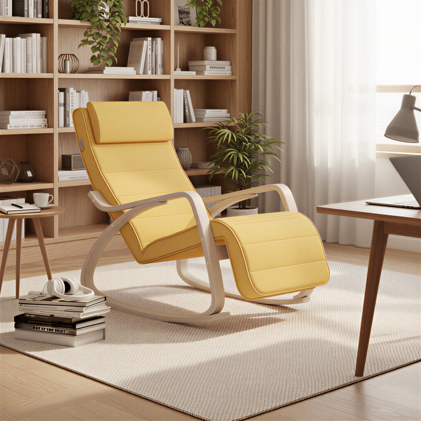 Sillón mecedor RESTLY amarillo