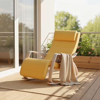 Sillón mecedor RESTLY amarillo