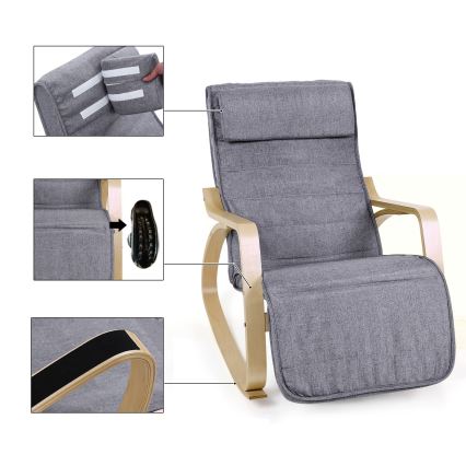 Sillón mecedor RESTLY gris