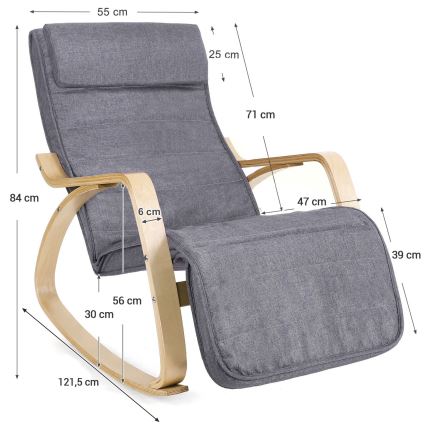 Sillón mecedor RESTLY gris