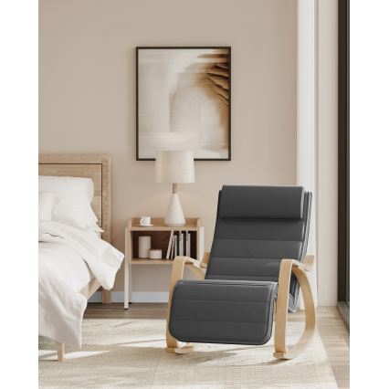 Sillón mecedor RESTLY gris oscuro
