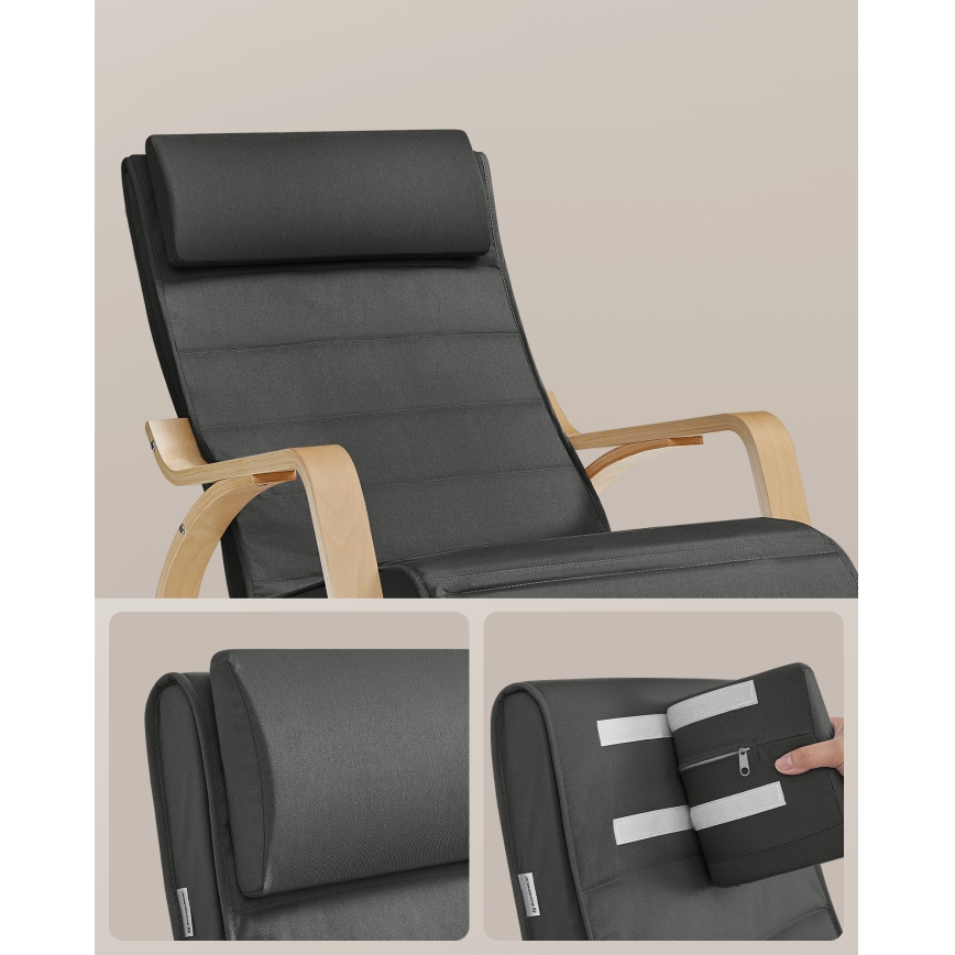 Sillón mecedor RESTLY gris oscuro