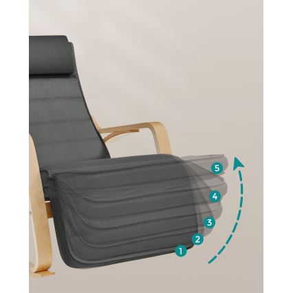 Sillón mecedor RESTLY gris oscuro