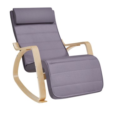 Sillón mecedor RESTLY gris/violeta