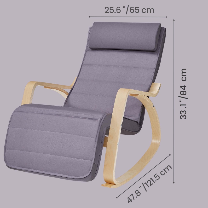 Sillón mecedor RESTLY gris/violeta