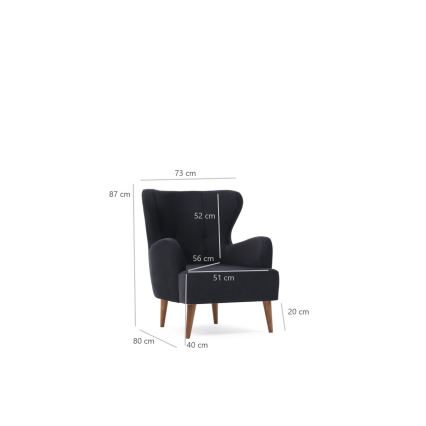 Sillón orejero NEKO antracita
