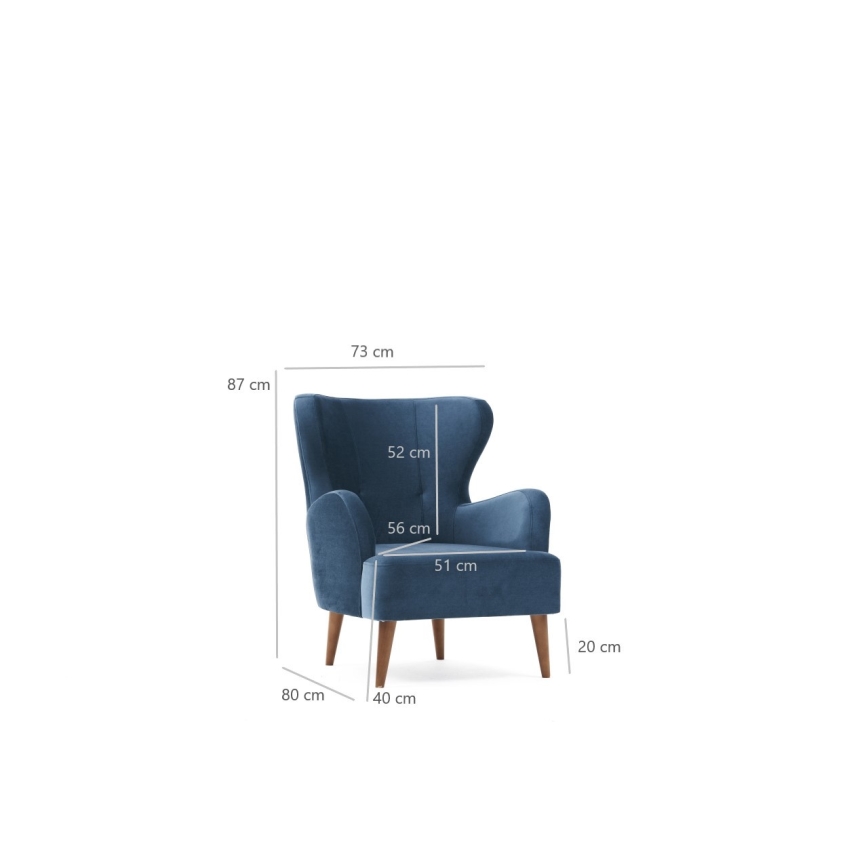 Sillón orejero NEKO azul