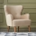 Sillón orejero NEKO color crema