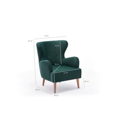 Sillón orejero NEKO verde