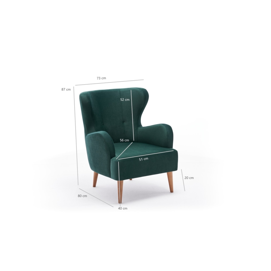 Sillón orejero NEKO verde