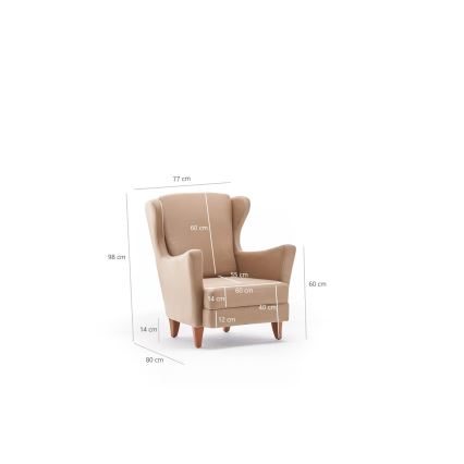Sillón orejero NUPI crema