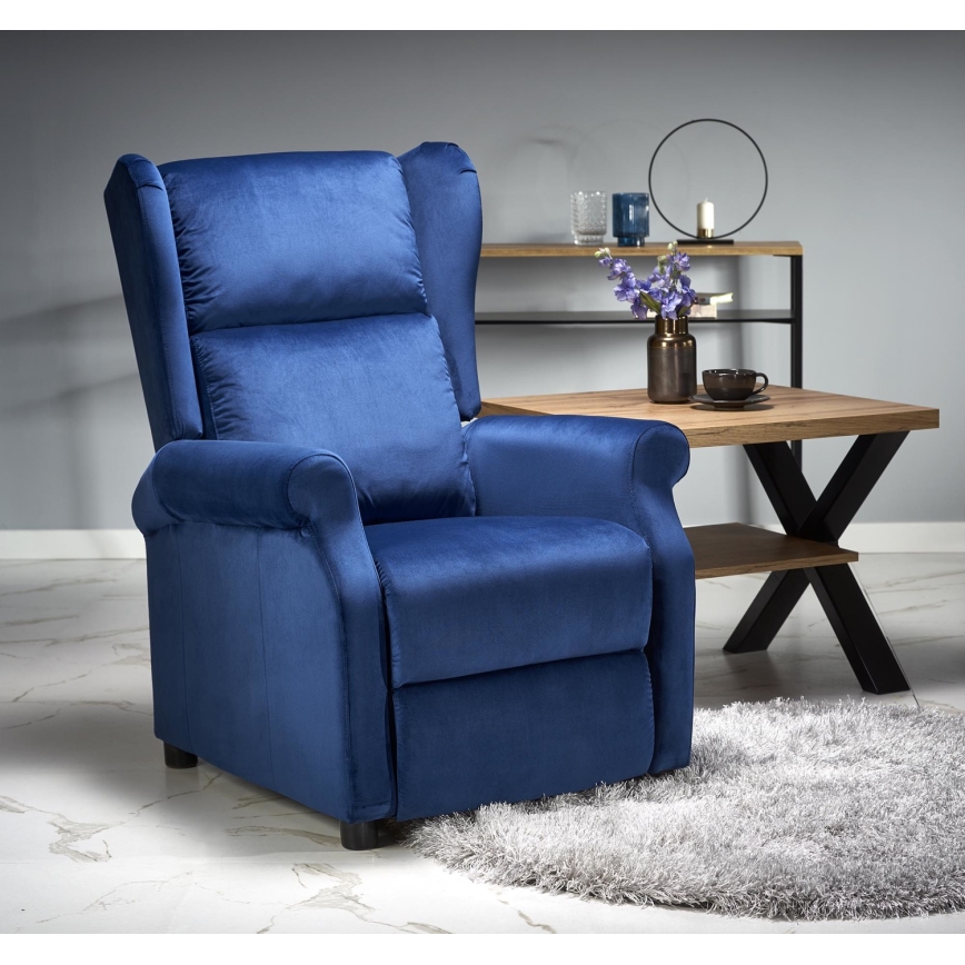 Sillón reclinable RELAXA azul oscuro