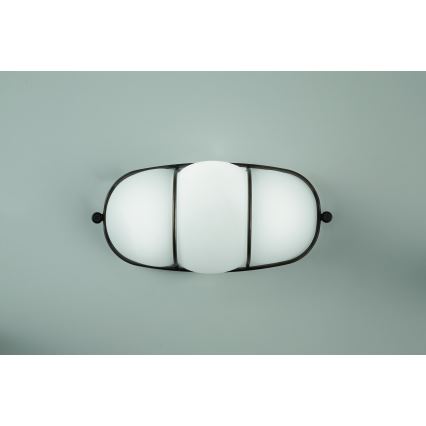 SIRU - Aplique CAGE 1xGX53/10W/230V 22 cm negro/blanco Vidrio veneciano