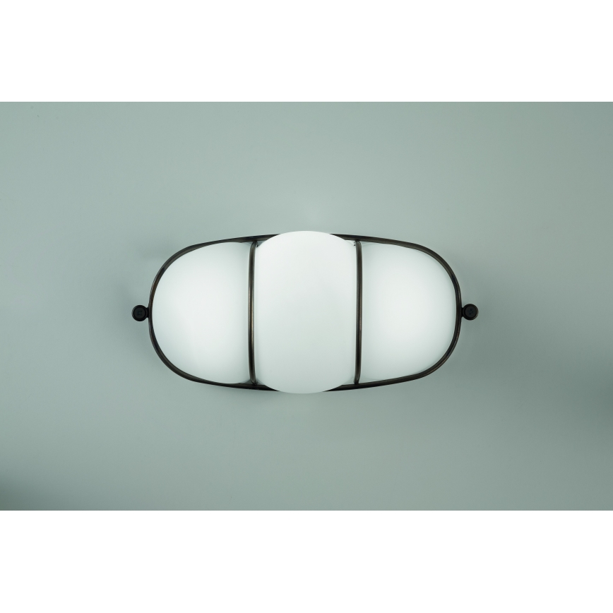 SIRU - Aplique CAGE 1xGX53/10W/230V 22 cm negro/blanco Vidrio veneciano