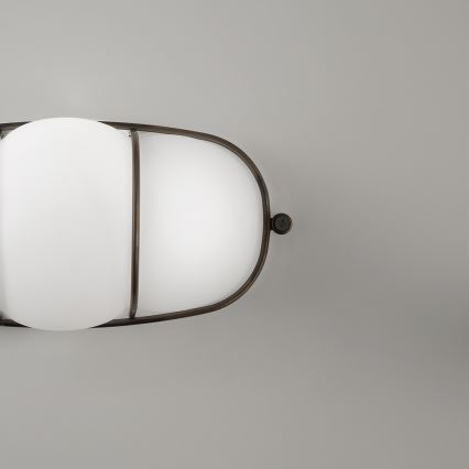 SIRU - Aplique CAGE 1xGX53/10W/230V 22 cm negro/blanco Vidrio veneciano