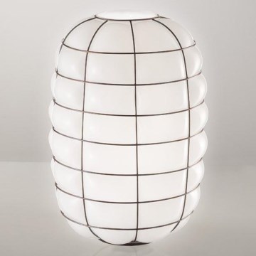SIRU - Aplique LANTERNA 1xE27/60W/230V negro/blanco Vidrio veneciano