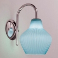 SIRU - Aplique LONDON 1xE27/60W/230V azul/cromo brillante Vidrio veneciano