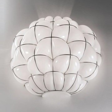 SIRU - Aplique POUFF 1xE27/60W/230V cromo brillante/blanco vidrio veneciano