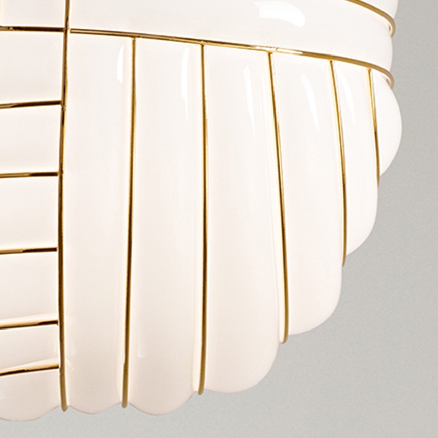 SIRU - Lámpara colgante CARTESIO 1xE27/60W/230V dorado/blanco Vidrio veneciano