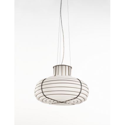 SIRU - Lámpara colgante CHAPEAU 2xE14/40W/230V cromo mate/blanco vidrio veneciano