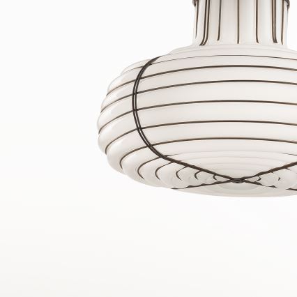 SIRU - Lámpara colgante CHAPEAU 2xE14/40W/230V cromo mate/blanco vidrio veneciano