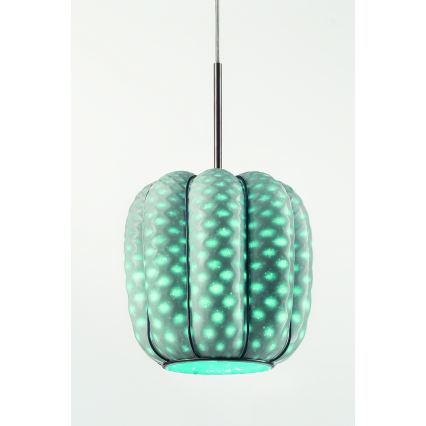 SIRU - Lámpara colgante NEST 3xE27/60W/230V naranja/azul/verde Vidrio veneciano