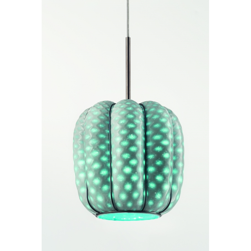 SIRU - Lámpara colgante NEST 3xE27/60W/230V naranja/azul/verde Vidrio veneciano