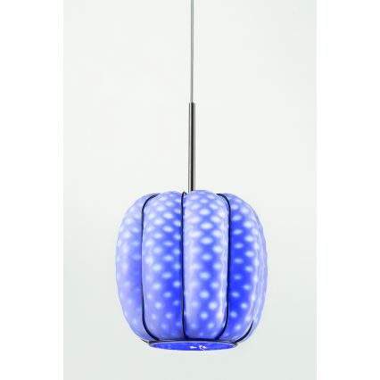 SIRU - Lámpara colgante NEST 3xE27/60W/230V naranja/azul/verde Vidrio veneciano