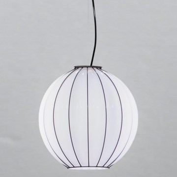 SIRU - Lámpara colgante SFERA 1xE27/60W/230V diá. 32 cm negro/blanco Vidrio veneciano
