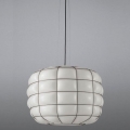 SIRU - Lámpara colgante TERRA 1xE27/60W/230V negro/blanco Vidrio veneciano