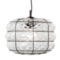 SIRU - Lámpara colgante TERRA 1xE27/60W/230V negro/transparente Vidrio veneciano