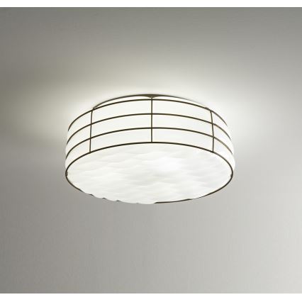 SIRU - Plafón TAMIS 3xE14/40W/230V negro/blanco Vidrio veneciano