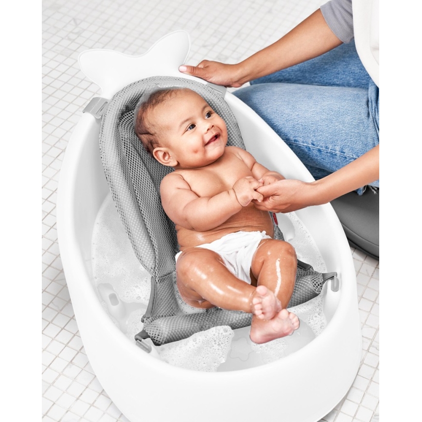Skip Hop - Bañera infantil con almohadilla ergonómica MOBY 3 blanca