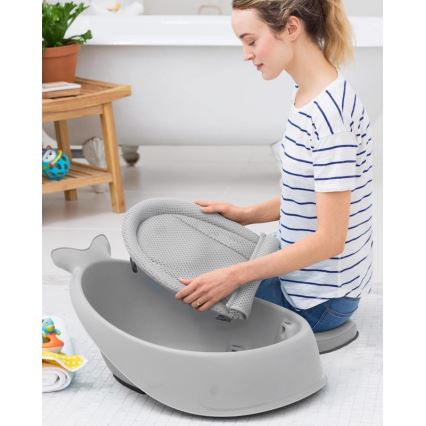 Skip Hop - Bañera infantil con almohadilla ergonómica MOBY 3 gris