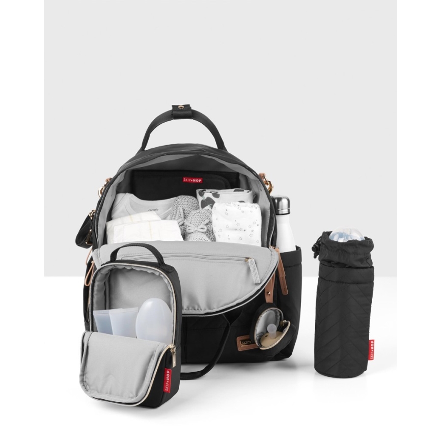 Skip Hop - Mochila cambiadora 6 en 1 SUITE SET para cochecito negra