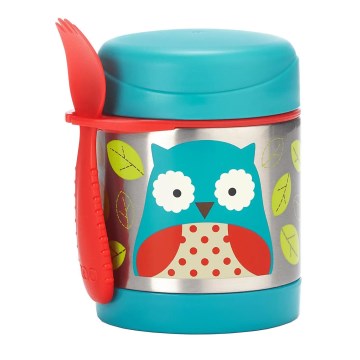 Skip Hop - Termo para alimentos ZOO 325 ml con cuchara y tenedor, diseño búho