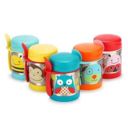 Skip Hop - Termo para alimentos ZOO 325 ml con cuchara y tenedor, diseño búho