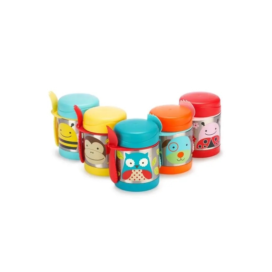 Skip Hop - Termo para alimentos ZOO 325 ml con cuchara y tenedor, diseño búho