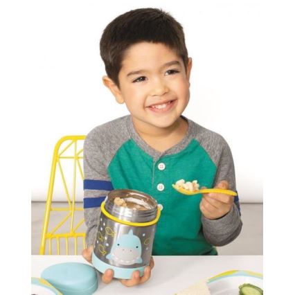 Skip Hop - Termo para comida ZOO 325 ml con cuchara/tenedor, tiburón