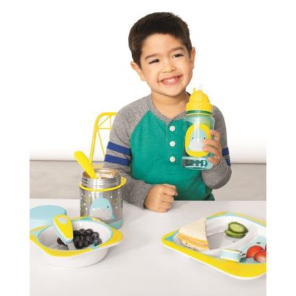 Skip Hop - Termo para comida ZOO 325 ml con cuchara/tenedor, tiburón